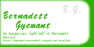 bernadett gyemant business card